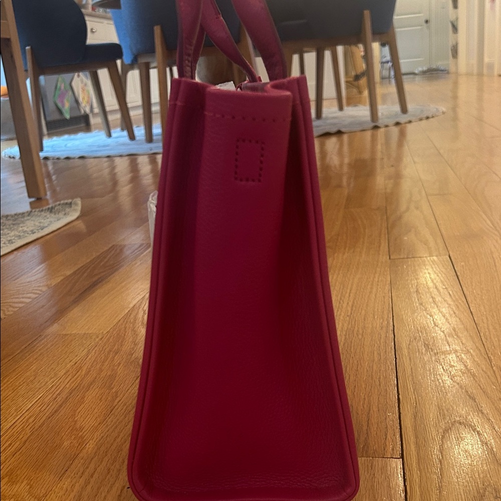 MJ Pink Tote Bag, Pebbled Leather, Top-Handle. Size Medium (13L x6D x11H) - Picture 3 of 8